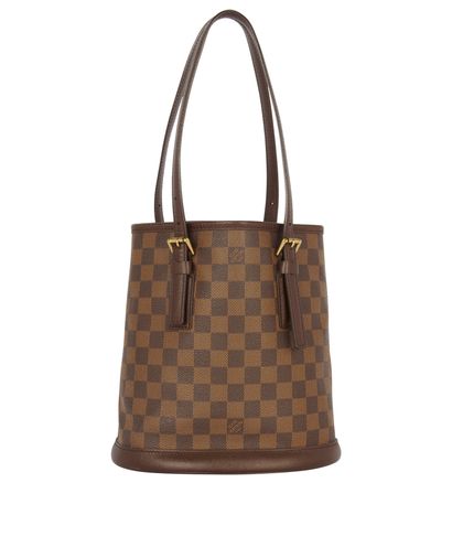 Louis Vuitton Damier Ebene Marais Bucket Bag, front view